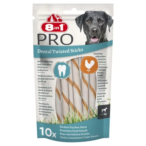 8in1, 8in1 Delights Dental twisted, Snack Sticks 55g (10 Stk)
