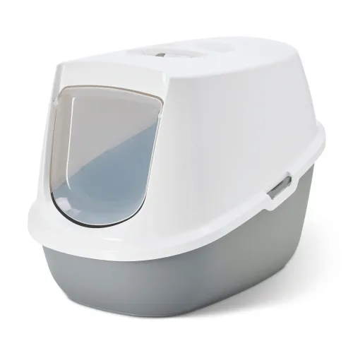 Savic, Savic Katzentoilette Robin - Starterset: Toilette hellgrau/weiss + 2 Filter + 12 Bag it up