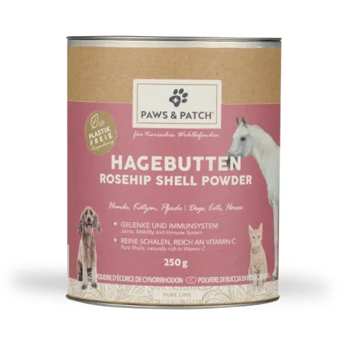 Paws & Patch, Paws & Patch Hagenbuttenschalen Pulver für Hunde, Katzen & Pferde (250g)