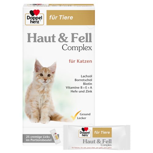 Doppelherz, Doppelherz Haut & Fell Complex für Katzen 25x10 g
