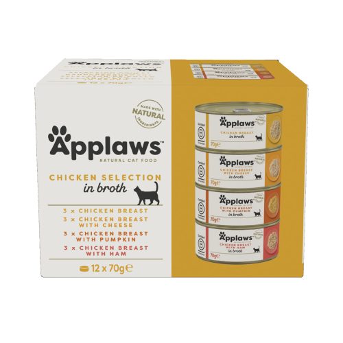 Applaws, Applaws Nassfutter Katze Adult Multipack in Brühe 12x70 g Geflügel Auswahl