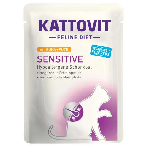 Kattovit, Kattovit Sensitive mit Huhn und Pute für Katzen (85g)