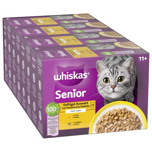 whiskas, Whiskas Multipack 11+ Geflügel Auswahl in Gelee 12 x 85g