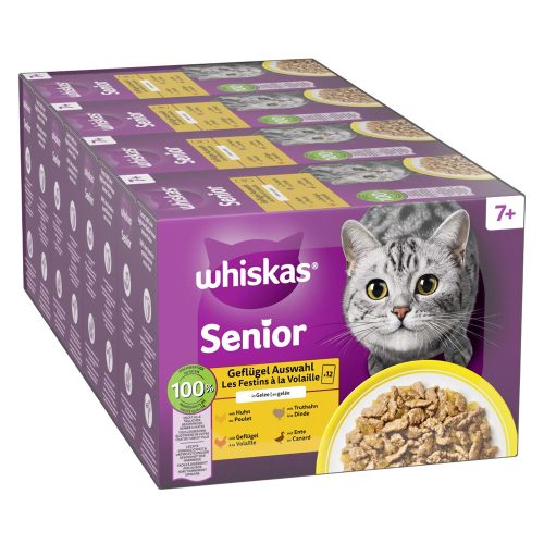 whiskas, Whiskas Multipack 7+ Geflügel Auswahl in Gelee 12 x 85g