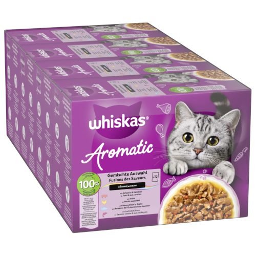 whiskas, Whiskas Nassfutter Katze Adult, Multipack, 1+ Gemischte Auswahl, in Sauce 12x85 g