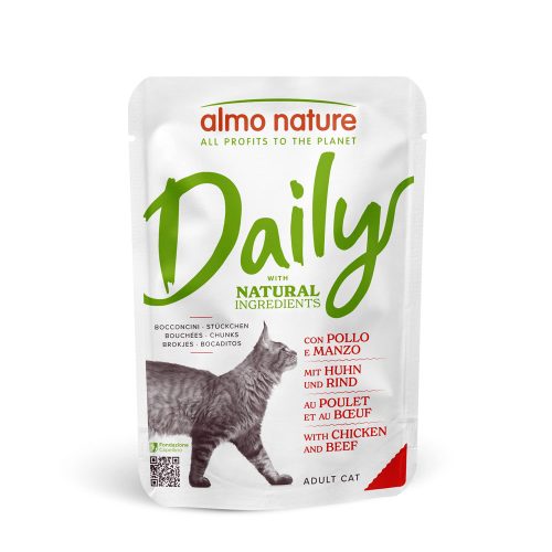 almo nature, Almo Nature Daily mit Huhn und Rind, Nassfutter für Katzen (70g)