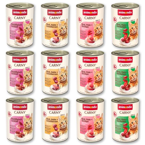Animonda, animonda Carny Nassfutter Katze Adult, Mixpaket Fleischauswahl 12x400 g Mixpaket 2