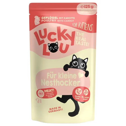 Lucky Lou, Lucky Lou Kitten 16 x 125 g - Geflügel