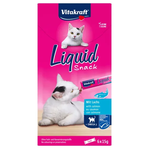 Vitakraft, Vitakraft Cat Liquid-Snack mit Lachs + Omega 3 - 48 x 15 g