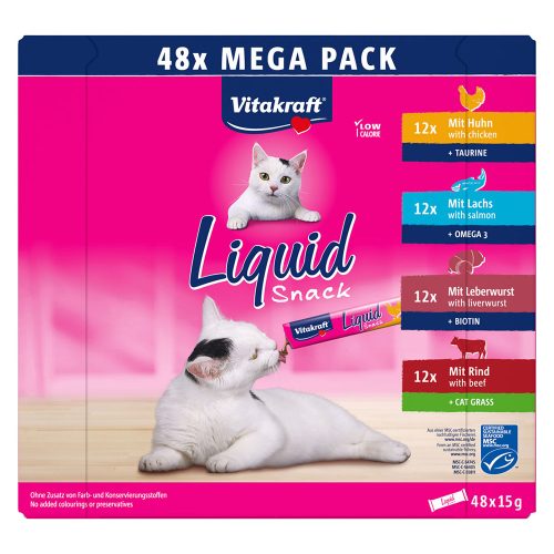 Vitakraft, Vitakraft Liquid Snack Mega Pack 48x15g MSC