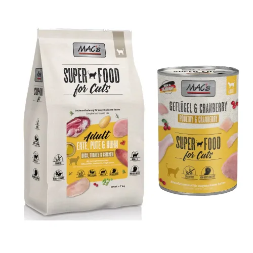 MACS, Sparpaket MAC´s Cat 12 x 400 g - Geflügel & Cranberry