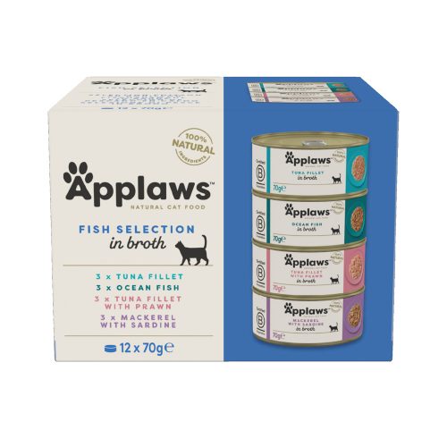 Applaws, Applaws Nassfutter Multipack mit Makrelen, Thunfisch und Garnelen (12x70g)