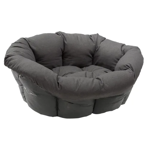 Set aus Ferplast Korb Siesta Deluxe  mit Überzug Sofà - Anthrazit - Grösse 10, L 93,5 x B 68 x H 28,5 cm