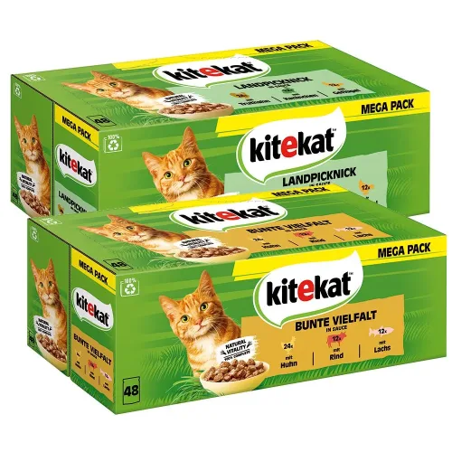 Kitekat, Kitekat Multipack Bunte Vielfalt in Sauce 48x85 g