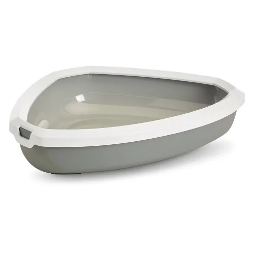 Savic Rincon Ecktoilette mit Rand - Starterset: Toilette grau/weiss + 12 Bag it up