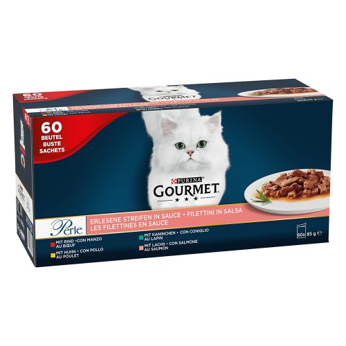 Gourmet, GOURMET Perle Erlesene Streifen in Sauce Sorten-Mix 60x85g