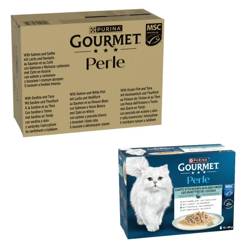Gourmet, Jumbopack Gourmet Perle 96 x 85 g - Fisch-Mix in Sauce