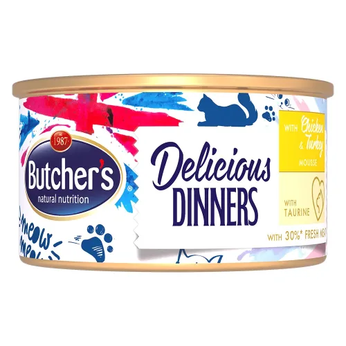 Butcher's, Butcher's Delicious Dinners Katze 24 x 85 g - Rindfleisch & Leber