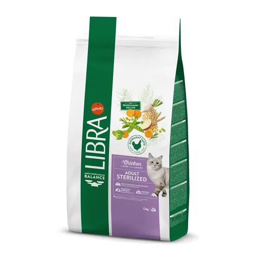 Affinity Libra, Libra Trockenfutter 12 kg + Ultima Sterilized Nassfutter-Mix 8 x 85 g gratis! - Adult Sterilized Huhn