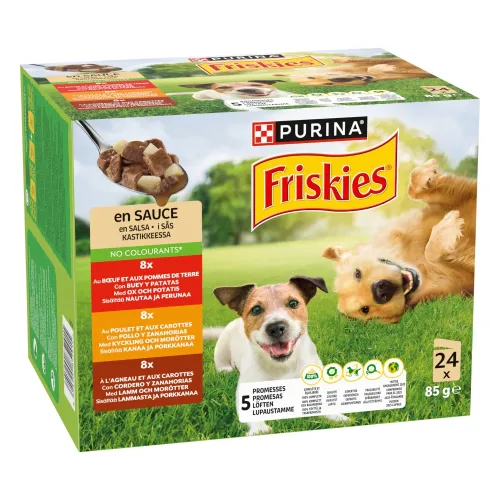 Friskies, Friskies Hundefutter in Geleé Adult Fleisch 24x85g