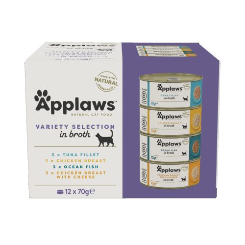 Applaws, Applaws Nassfutter Katze Adult Multipack in Brühe 12x70 g Gemischte Selektion