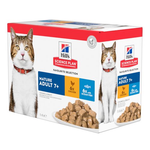 Hills, Hill's SCIENCE PLAN Mature Adult 7+ Huhn und Fisch Multipack 12x85 g