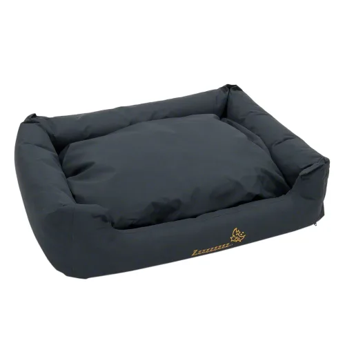 zooplus Exclusive, Hundebett Sleepy Time grey mit Kissen - L 100 x B 75 x H 30 cm