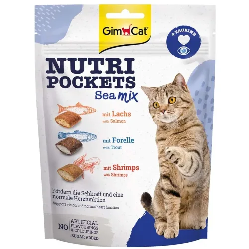 Gim Cat, Gim Cat Nutri Pockets Sea Mix, Snacks für Katzen (150g)