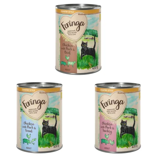 Feringa, Feringa Country Style Menü 6 x 400 g - Huhn, Lamm, Schwein