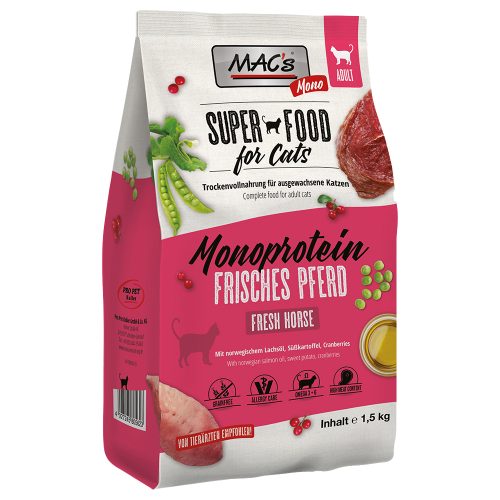 MACS, MAC's Cat Adult Trockenfutter Mono frisches Pferd 1.5 kg