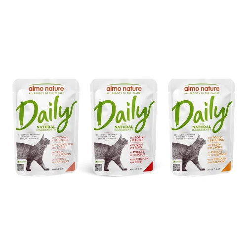 almo nature, Almo Nature Daily mit Thunfisch und Lachs, Nassfutter für Katzen (70g)