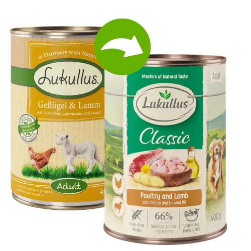 Lukullus, Lukullus Naturkost Junior 6 x 400 g - Huhn & Kalb