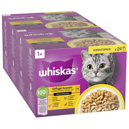 whiskas, Whiskas Multipack 1+ Geflügel Auswahl in Sauce 24 x 85g