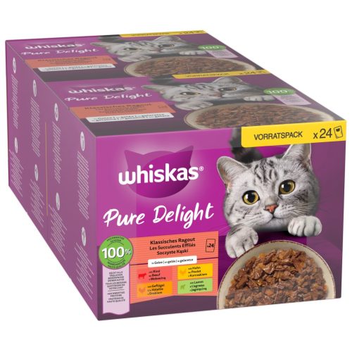 whiskas, Whiskas Pure Delight Vorteilspack Klassisches Ragout in Gelee 24 x 85g