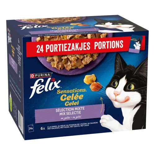 Felix, Felix Doppelt Lecker Nassfutter Katze, Adult, Geschmacksvielfalt mit Gemüse 24x85 g