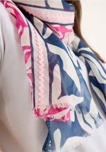 Schal mit Print und Tapedetail