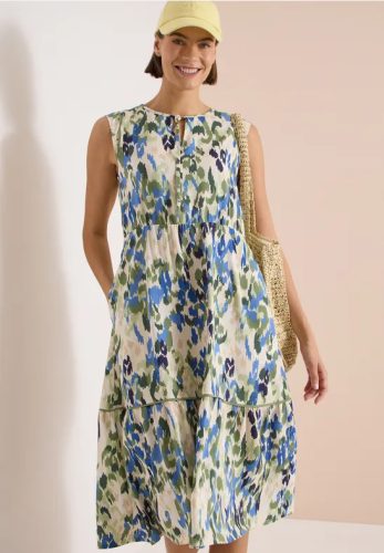 cecil, Cecil Midikleid Eingrifftaschen Midi-Sommerkleid mit grafischem Muster