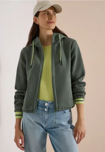 Jacke mit Kapuze und Strukturmix