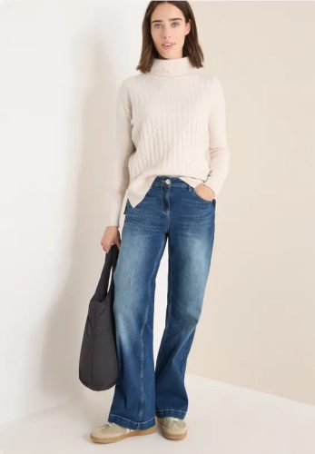 cecil, Cecil Rollkragenpullover mit Strick-Muster und Umlegekragen