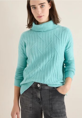 cecil, Cecil Rollkragenpullover mit Strick-Muster und Umlegekragen