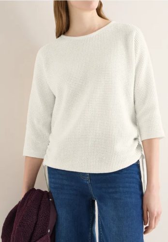 cecil, Cecil 3/4 Arm-Pullover mit seitlicher Raffung und Bindebändern
