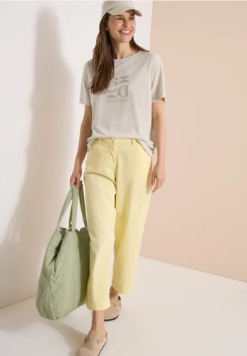 cecil, Cecil Kurzarmshirt Sommershirt in Leinen-Optik mit Print