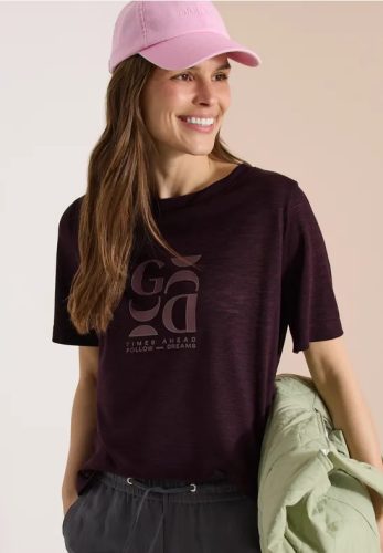 cecil, Cecil Kurzarmshirt Sommershirt in Leinen-Optik mit Print