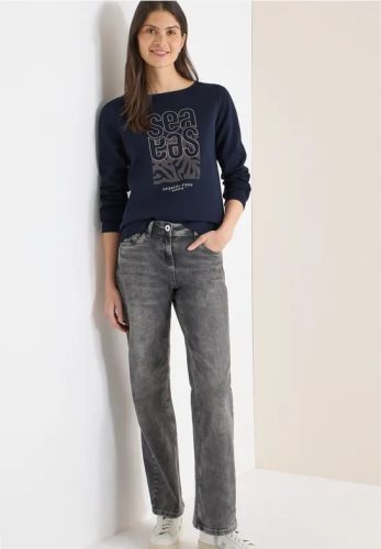 cecil, Cecil Langarmshirt modernes Front-Artwork mit Stickerei