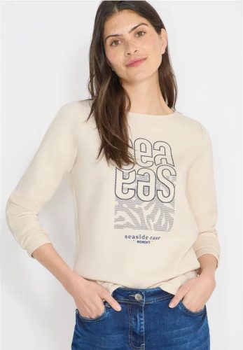 cecil, Cecil Langarmshirt modernes Front-Artwork mit Stickerei