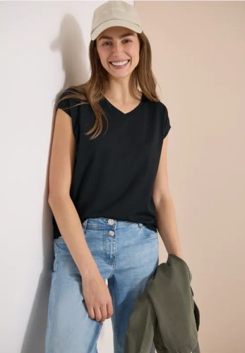 cecil, Cecil Kurzarmshirt Sommershirt mit V-Neck
