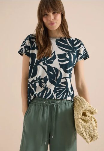 cecil, Cecil Kurzarmshirt Sommershirt mit U-Boot-Ausschnitt und Print