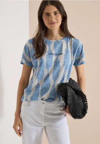 cecil, Cecil Kurzarmshirt Sommershirt im Ausbrenner-Look mit Wording