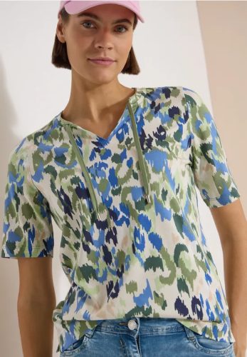 cecil, Cecil Kurzarmshirt Sommershirt im Tunika-Look mit grafischem Muster