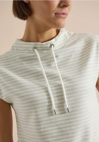 cecil, Cecil Kurzarmshirt Sommershirt mit Funnel Neck und Streifen